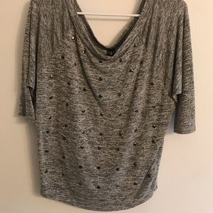 Gray off the shoulder top